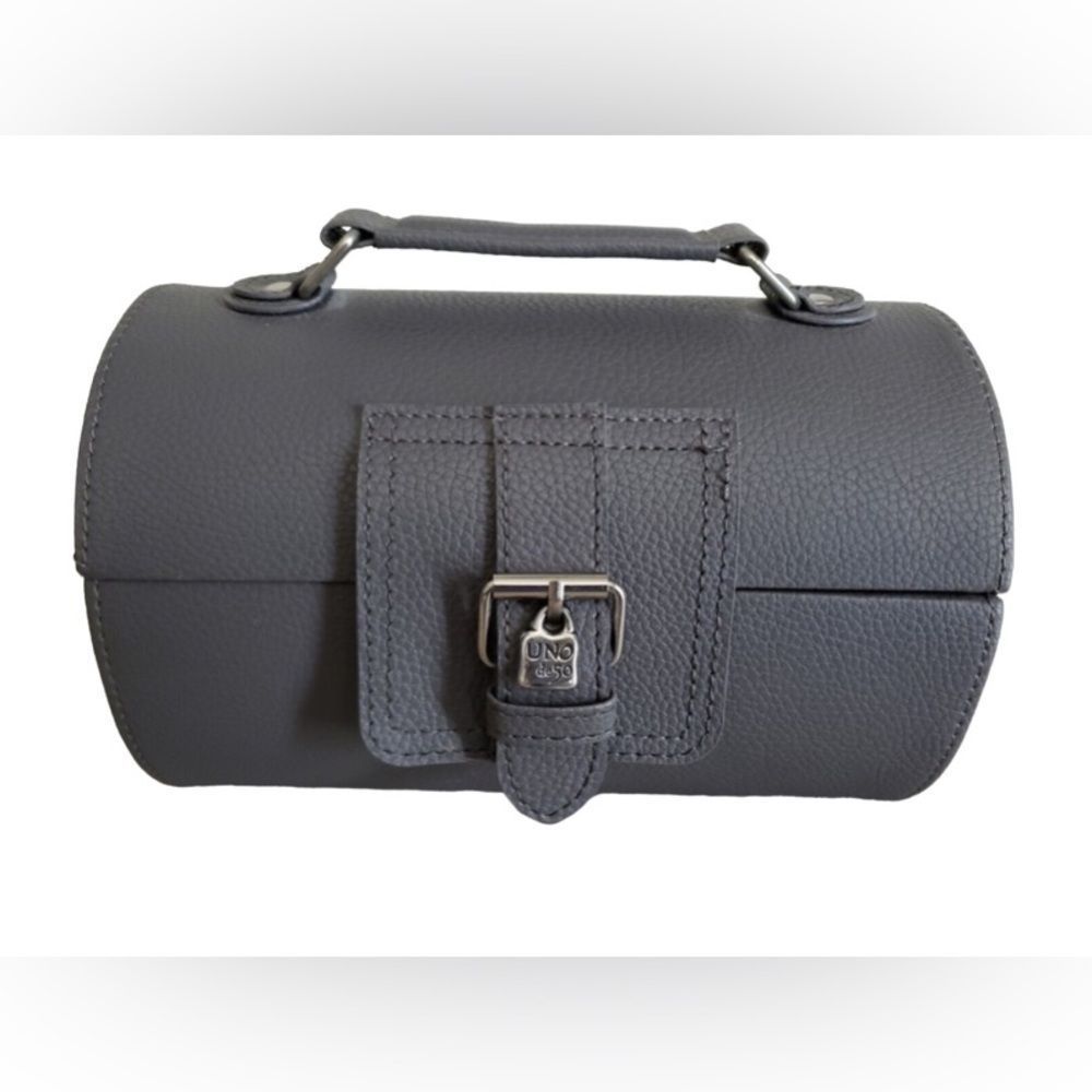 UNO de 50 Original Travel Jewelry Box in Pebbled Gray (NWOT) stunning sh…
